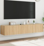VidaXL Tv-wandmeubels met LED 2 st 80x35x31 cm sonoma eikenkleurig