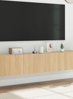 VidaXL Tv-wandmeubels met LED 2 st 80x35x31 cm sonoma eikenkleurig