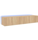 VidaXL Tv-wandmeubels met LED 2 st 80x35x31 cm sonoma eikenkleurig