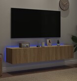 VidaXL Tv-wandmeubels met LED 2 st 80x35x31 cm sonoma eikenkleurig