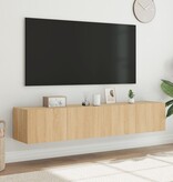 VidaXL Tv-wandmeubels met LED 2 st 80x35x31 cm sonoma eikenkleurig