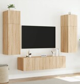 VidaXL Tv-wandmeubels met LED 2 st 80x35x31 cm sonoma eikenkleurig