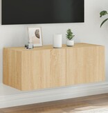VidaXL Tv-wandmeubel met LED-verlichting 80x35x31 cm sonoma eikenkleur