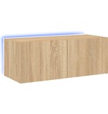 VidaXL Tv-wandmeubel met LED-verlichting 80x35x31 cm sonoma eikenkleur
