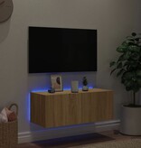 VidaXL Tv-wandmeubel met LED-verlichting 80x35x31 cm sonoma eikenkleur