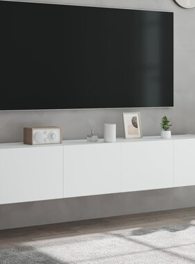 VidaXL Tv-wandmeubels met LED-verlichting 2 st 80x35x31 cm wit