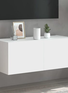 VidaXL Tv-wandmeubel met LED-verlichting 80x35x31 cm wit