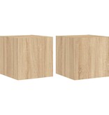 VidaXL Tv-wandmeubels met LED 2 st 30,5x35x30 cm sonoma eikenkleurig