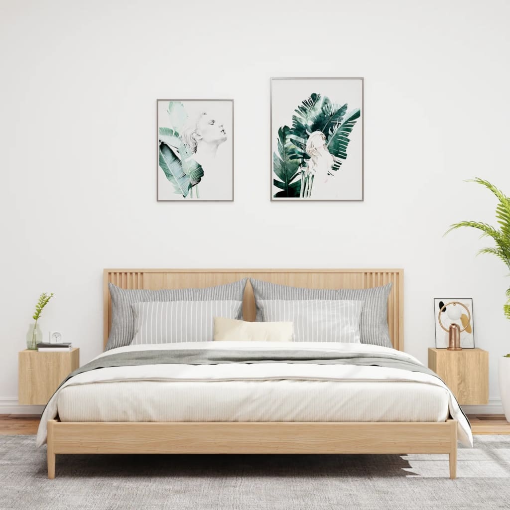 VidaXL Tv-wandmeubels met LED 2 st 30,5x35x30 cm sonoma eikenkleurig