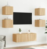 VidaXL Tv-wandmeubels met LED 2 st 30,5x35x30 cm sonoma eikenkleurig