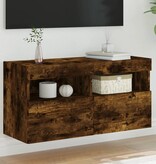VidaXL Tv-wandmeubel met LED-verlichting 80x30x40 cm gerookt eiken