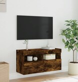 VidaXL Tv-wandmeubel met LED-verlichting 80x30x40 cm gerookt eiken
