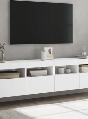 VidaXL Tv-wandmeubels met LED-verlichting 2 st 80x30x40 cm wit