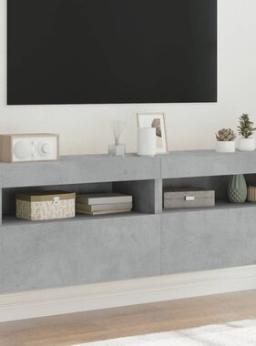 VidaXL Tv-wandmeubels met LED 2 st 60x30x40 cm betongrijs