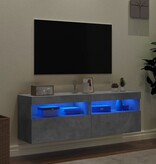 VidaXL Tv-wandmeubels met LED 2 st 60x30x40 cm betongrijs