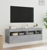 VidaXL Tv-wandmeubels met LED 2 st 60x30x40 cm betongrijs