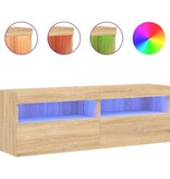 VidaXL Tv-wandmeubels met LED 2 st 60x30x40 cm sonoma eikenkleurig