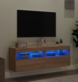 VidaXL Tv-wandmeubels met LED 2 st 60x30x40 cm sonoma eikenkleurig