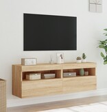 VidaXL Tv-wandmeubels met LED 2 st 60x30x40 cm sonoma eikenkleurig
