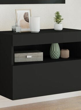 VidaXL Tv-wandmeubel met LED-verlichting 60x30x40 cm zwart