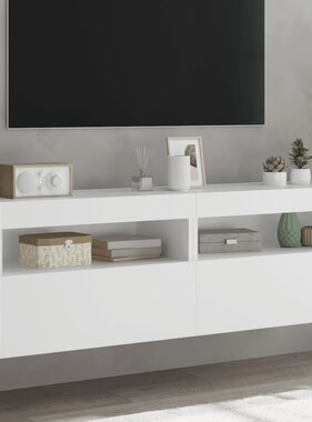 VidaXL Tv-wandmeubels met LED-verlichting 2 st 60x30x40 cm wit