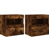 VidaXL Tv-wandmeubels met LED 2 st 40x30x40 cm gerookt eikenkleurig