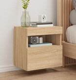 VidaXL Tv-wandmeubel met LED-verlichting 40x30x40 cm sonoma eikenkleur