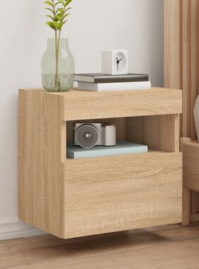 VidaXL Tv-wandmeubel met LED-verlichting 40x30x40 cm sonoma eikenkleur