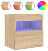 VidaXL Tv-wandmeubel met LED-verlichting 40x30x40 cm sonoma eikenkleur