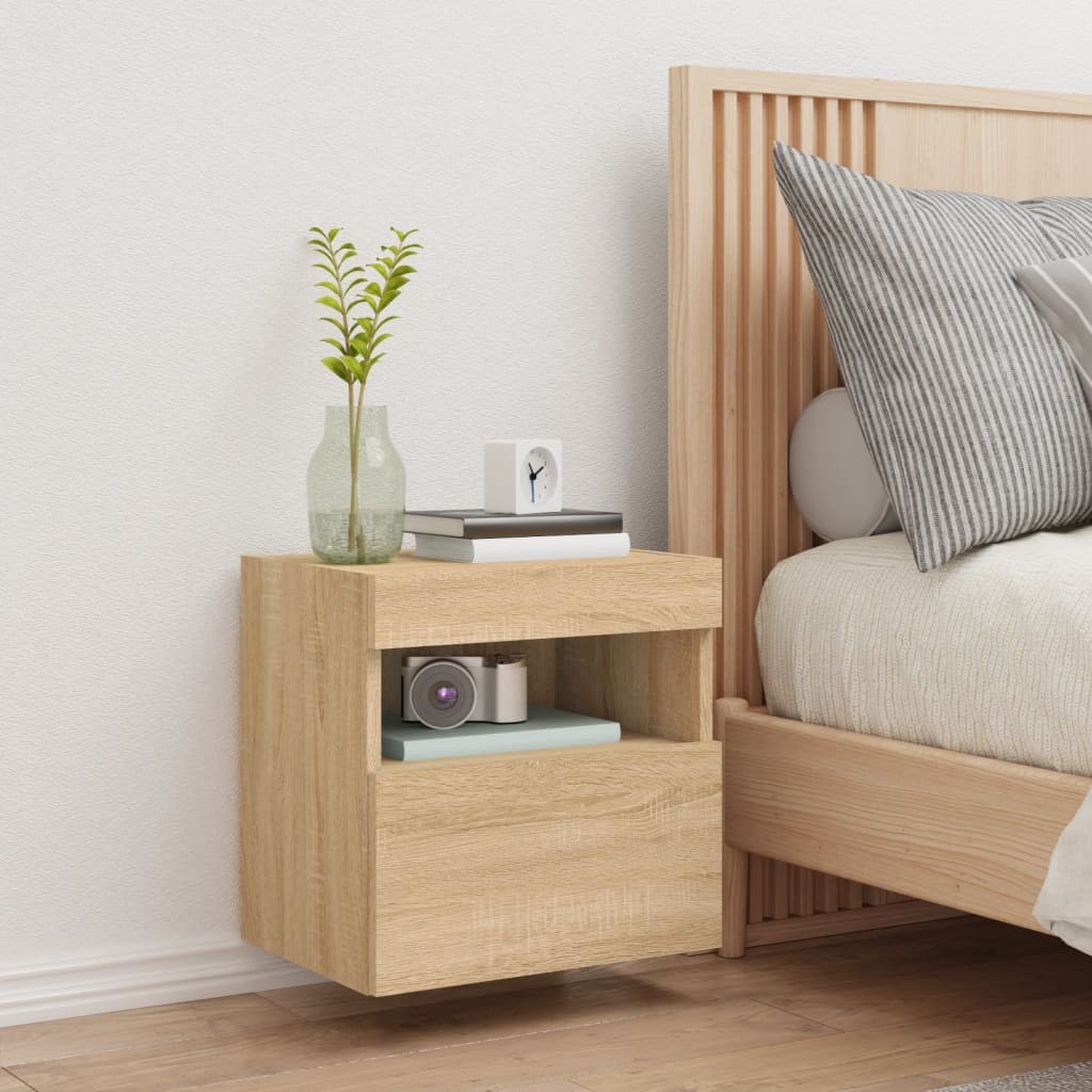 VidaXL Tv-wandmeubel met LED-verlichting 40x30x40 cm sonoma eikenkleur