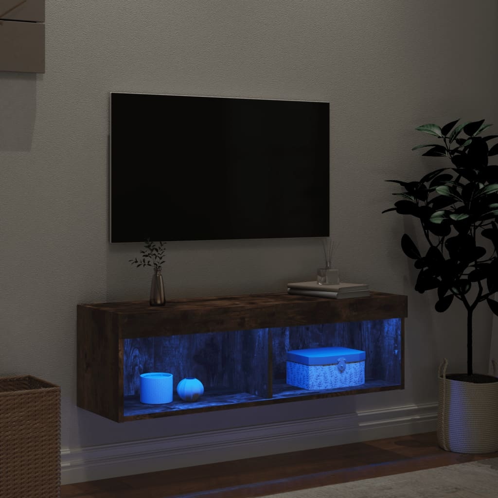 VidaXL Tv-meubel LED-verlichting 100x30x30 cm gerookt eikenkleurig