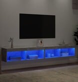 VidaXL Tv-meubels met LED-verlichting 2 st 100x30x30 cm betongrijs