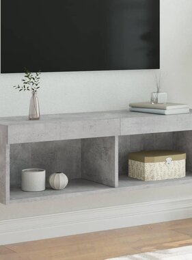 VidaXL Tv-meubel met LED-verlichting 100x30x30 cm betongrijs