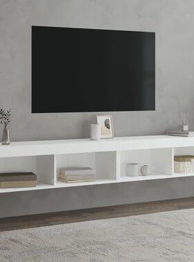 VidaXL Tv-meubels met LED-verlichting 2 st 100x30x30 cm wit