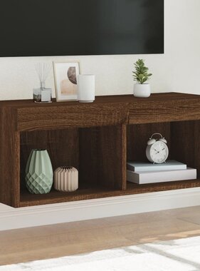 VidaXL Tv-meubel met LED-verlichting 80x30x30 cm bruin eikenkleur