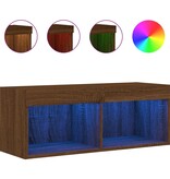 VidaXL Tv-meubel met LED-verlichting 80x30x30 cm bruin eikenkleur