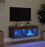 VidaXL Tv-meubel met LED-verlichting 80x30x30 cm bruin eikenkleur