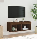 VidaXL Tv-meubel met LED-verlichting 80x30x30 cm bruin eikenkleur