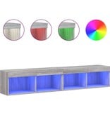 VidaXL Tv-meubels met LED-verlichting 2 st 80x30x30 cm grijs sonoma