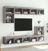 VidaXL Tv-meubels met LED-verlichting 2 st 80x30x30 cm grijs sonoma