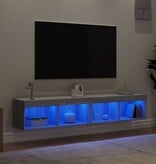 VidaXL Tv-meubels met LED-verlichting 2 st 80x30x30 cm grijs sonoma