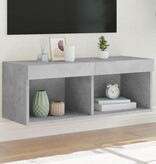 VidaXL Tv-meubel met LED-verlichting 80x30x30 cm betongrijs