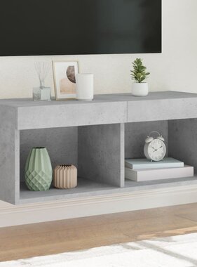 VidaXL Tv-meubel met LED-verlichting 80x30x30 cm betongrijs