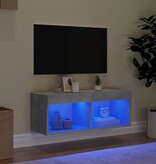 VidaXL Tv-meubel met LED-verlichting 80x30x30 cm betongrijs