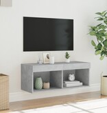 VidaXL Tv-meubel met LED-verlichting 80x30x30 cm betongrijs