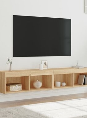 VidaXL Tv-meubels met LED-verlichting 2 st 80x30x30 cm sonoma eiken