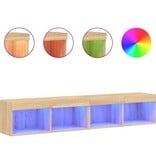 VidaXL Tv-meubels met LED-verlichting 2 st 80x30x30 cm sonoma eiken