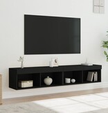 VidaXL Tv-meubels met LED-verlichting 2 st 80x30x30 cm zwart