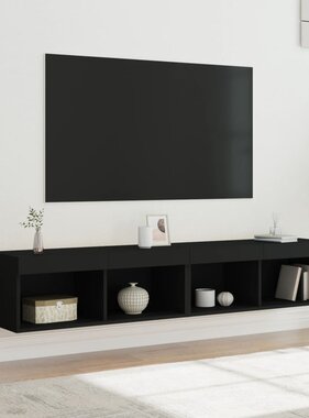 VidaXL Tv-meubels met LED-verlichting 2 st 80x30x30 cm zwart