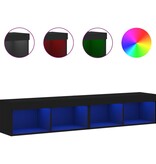 VidaXL Tv-meubels met LED-verlichting 2 st 80x30x30 cm zwart